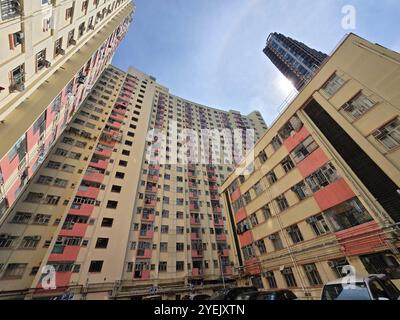 La tenuta Model Housing sulla King's Road a Quarry Bay, Hong Kong. Foto Stock