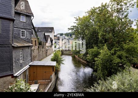 Vecchio ponte storico per l'isola di Lahn a Wetzlar Foto Stock