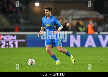 30 ottobre 2024, stadio Carlo Castellani, Empoli, Italia; serie A EniLive Football; Empoli contro l'Internazionale Milan; Saba Goglichidze dell'Empoli FC Foto Stock