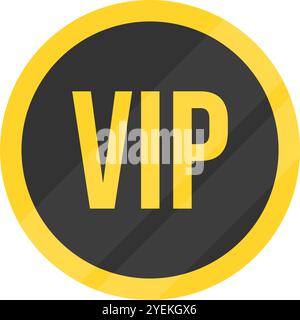 Icona VIP. Pulsante VIP nero e oro. Illustrazione Vettoriale