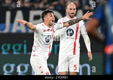 Alessandro bianco dell'AC Monza durante la decima partita di calcio di serie A tra Atalanta e Monza, allo Stadio Gewiss di Bergamo, Italia - mercoledì 30 ottobre 2024. Sport - calcio (foto AC Monza/LaPresse di Studio Buzzi) credito: LaPresse/Alamy Live News Foto Stock