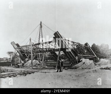 Foto d'epoca di Parigi, Torre Eiffel, cantiere 1887-1889 Foto Stock