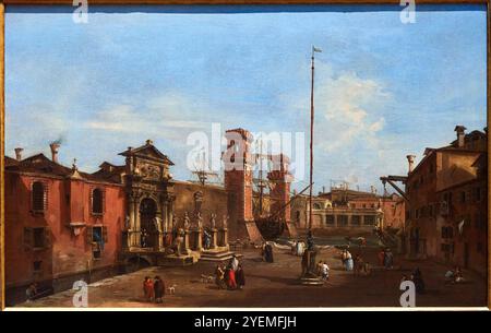 Venezia: The Arsenal, 1755-1760, Francesco guardi (1712-1793), The National Gallery, Londra, REGNO UNITO Foto Stock