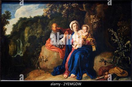 The Rest on the Flight in Egypt, 1620, Pieter Lastman (1583-1633), The National Gallery, Londra, REGNO UNITO Foto Stock