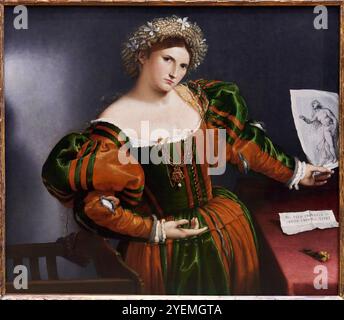 Ritratto di una donna ispirata a Lucretia, 1530-1533, Lorenzo lotto (circa 1480-1556/7), The National Gallery, Londra, Regno Unito Foto Stock