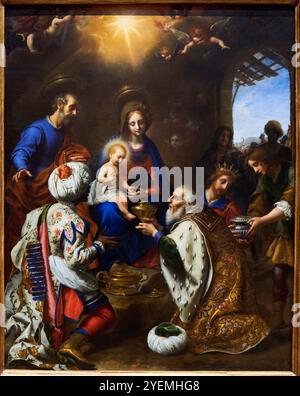 The Adoration of the Kings, 1649, Carlo dolci (1616-1686), The National Gallery, Londra, REGNO UNITO Foto Stock