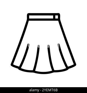 Icona contorno gonna a pieghe - illustrazione vettoriale di una gonna a pieghe con un bordo. Perfetto per grafica di moda e progetti di design. Illustrazione Vettoriale