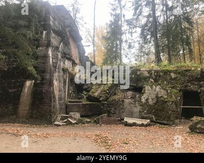 Wolf's Lair, Wolf's Fort (tedesco - Wolfschanze) - il quartier generale del comando di Adolf Hitler sul fronte orientale durante la seconda guerra mondiale. Rastenburg, nell'East Pru Foto Stock
