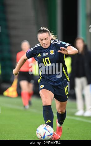 Martedì 29 ottobre UEFA WomenÕs Campionato europeo Play-off Scozia contro Ungheria Easter Road Stadium, Edimburgo. Scotlands, Kirsty Hanson Foto Stock