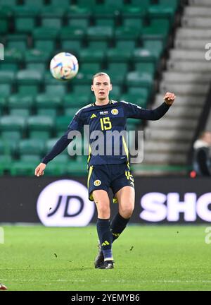 Martedì 29 ottobre UEFA WomenÕs Campionato europeo Play-off Scozia contro Ungheria Easter Road Stadium, Edimburgo. Scotlands, Jenna Clark Foto Stock