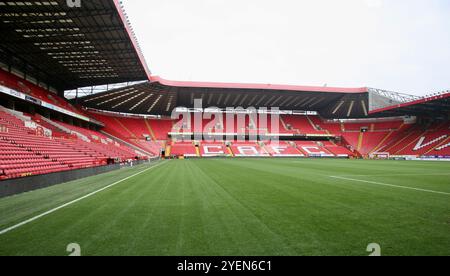 Vista sulla valle, sede del Charlton Athletic Football Club, Charlton, Londra, Regno Unito, Europa giovedì, 31 ottobre 2024. Foto Stock