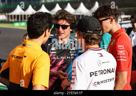 BORTOLETO Gabriel (bra) McLaren giovane pilota dell'accademia DOOHAN Jack (aus), Alpine F1 Team A524, ritratto KIMI ANTONELLI Andrea (ita), Junior driver del Mercedes AMG F1 Team, ritratto BEARMAN Oliver (gbr), Scuderia Ferrari SF-24, ritratto durante la Formula 1 grande Premio de Sao Paulo 2024, ventunesimo round del Campionato del mondo di Formula 1 2024 dal 1 al 3 novembre 2024 sul circuito Interlagos, a San Paolo, Brasile Foto Stock