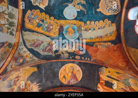 Soffitto della chiesa di Chora o della moschea di Kariye con affreschi. Istanbul Turchia - 8.17.2024 Foto Stock