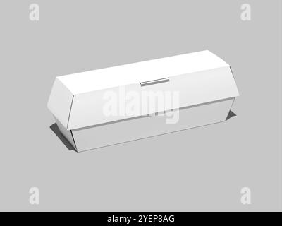 White Blank Paper Sausage Packaging Mockup 3D Rendering Foto Stock