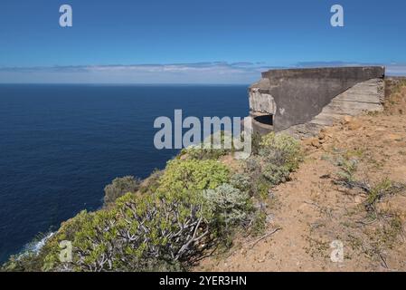 Il bunker della seconda guerra mondiale a Santa Ursula, Tenerife, fu costruito contro un possibile attacco durante la seconda guerra mondiale. Tenerife, Isole Canarie, Spagna, Europa Foto Stock