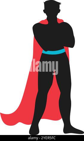 Icona Super Dad con Cape in Vector Design per i temi della famiglia Illustrazione Vettoriale