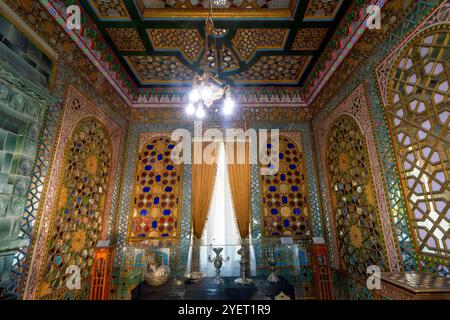 Il Palazzo Sitori-i-Mokhi Khosa o Palazzo come le stelle e la Luna, è un ex luogo di residenza di campagna dell'emiro di Bukhara. Il palazzo è stato costruito 19 anni Foto Stock