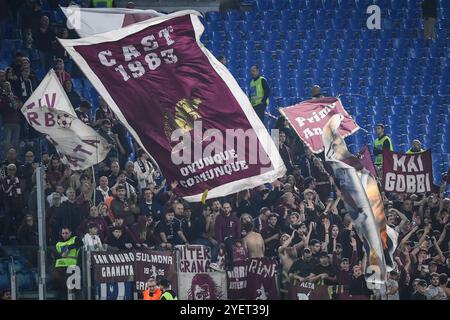 Roma, Italie. 31 ottobre 2024. Tifosi del Torino durante il campionato italiano di serie A tra AS Roma e Torino FC il 31 ottobre 2024 allo Stadio Olimpico di Roma, Italia - foto Matthieu Mirville (M Insabato)/DPPI Credit: DPPI Media/Alamy Live News Foto Stock