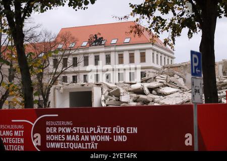 Abrissarbeiten am Staudenhof a Potsdam, 31. Ottobre 2024. Abriss Staudenhof Potsdam *** lavori di demolizione allo Staudenhof di Potsdam, 31 ottobre 2024 Demolition Staudenhof Potsdam Foto Stock