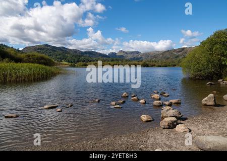 Lago Elter Water vicino ad Ambleside nel Lake District, Cumbria, Inghilterra. Una giornata di sole a metà settembre. Foto Stock