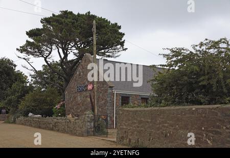 Banca HSBC remota, Sark, Isole del Canale Foto Stock