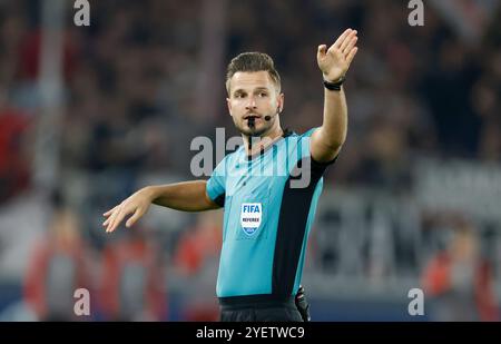 Stoccarda, Germania. 29 ottobre 2024. GER, Stoccarda, DFB-Cup, football, VfB Stuttgart - 1. FC Kaiserslautern, MHP Arena, 29 ottobre 2024, partita di campionato, 2° round, uomini, stagione 2024/25 arbitro Daniel Schlager, LE NORMATIVE DFB VIETANO QUALSIASI USO DI FOTOGRAFIE COME SEQUENZE DI IMMAGINI E/O QUASI-VIDEO. Credito: HMB Media/Alamy Live News Foto Stock