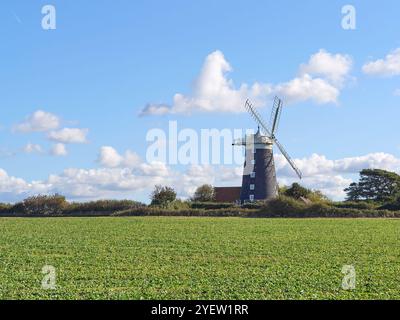 Burnham Overy Staithe Tower Windmill North Norfolk Foto Stock