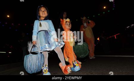 Los Angeles, Stati Uniti. 31 ottobre 2024. La gente partecipa al Carnevale di Halloween 2024 a West Hollywood, Los Angeles County, California, Stati Uniti, il 31 ottobre, 2024. credito: Qiu Chen/Xinhua/Alamy Live News Foto Stock