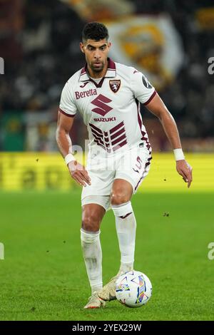 Adam Masina del Torino FC durante la partita di serie A tra AS Roma e Torino FC allo stadio Olimpico di Roma (Italia), 31 ottobre 2024. Foto Stock