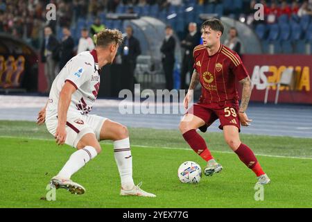 31 ottobre 2024, Stadio Olimpico, Roma, Italia; serie A EniLive Football; Roma contro Torino; Nicola Zalewski dell'AS Roma Foto Stock