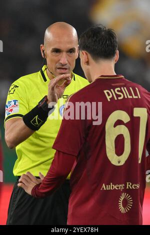 31 ottobre 2024, stadio Olimpico, Roma, Italia; serie A EniLive Football; Roma contro Torino; arbitro Michael Fabbri Foto Stock