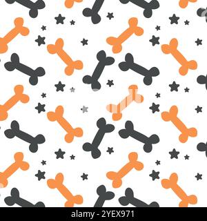 Schema di Halloween di ossa con Stars Vector Illustrazione Vettoriale