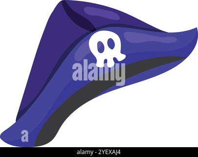 Cappello pirata con dettagli teschio per il costume di Halloween Vector Illustrazione Vettoriale
