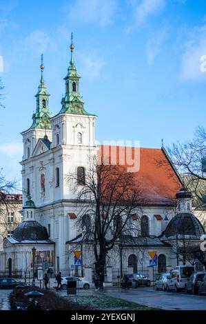 CRACOVIA, POLONIA - 21 DICEMBRE 2023: Chiesa di San Floriano a Cracovia, Polonia, il 21 dicembre 2023 Foto Stock