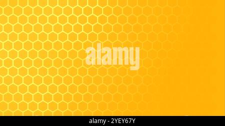 motivo mesh esagonale giallo a nido d'ape con spazio di testo Illustrazione Vettoriale