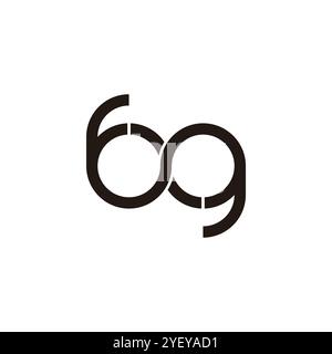 numeri 69 vettore logo lineare geometrico semplice loop infinity Illustrazione Vettoriale