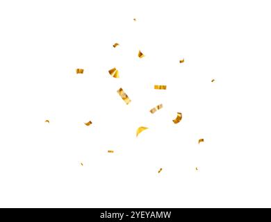 Coriandoli d'oro cadenti. Luccicante tinsel dorato per le feste. Elementi di design per le vacanze. Illustrazione vettoriale Illustrazione Vettoriale