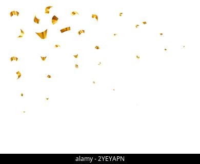 Coriandoli d'oro cadenti. Luccicante tinsel dorato per le feste. Elementi di design per le vacanze. Illustrazione vettoriale Illustrazione Vettoriale