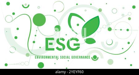 Concetto di background ESG. Governance sociale ambientale. Illustrazione vettoriale. Illustrazione Vettoriale