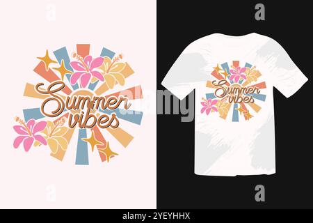 T-shirt estiva da campeggio Illustrazione Vettoriale