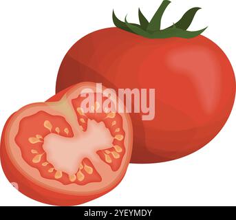 Design vettoriale simbolo di pomodoro per una grafica di alimenti sani Illustrazione Vettoriale