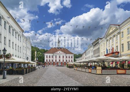 La piazza del municipio è la piazza principale di Tartu, Estonia, Europa Foto Stock