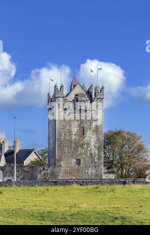 Il castello di Claregalway è una torre anglo-normanna del XV secolo completamente restaurata, contea di Galway, Irlanda, Europa Foto Stock