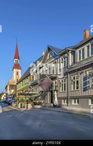 Street nel centro di Parnu, Estonia, Europa Foto Stock