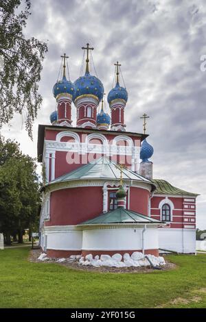 Chiesa di Demetrio sul sangue sulle rive del fiume Volga, Uglich, Russia, Europa Foto Stock