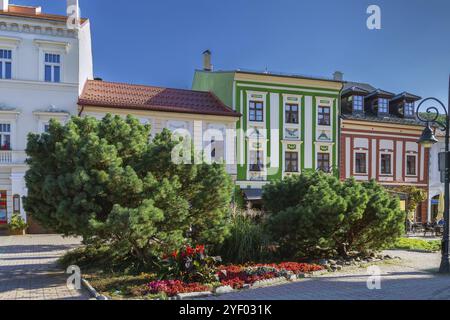 Piazza Nazionale Slovacca della rivolta o Piazza SNP è la piazza principale di Banska Bystrica, Slovacchia, Europa Foto Stock