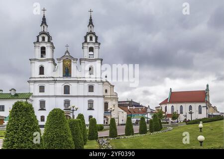 La cattedrale dello Spirito Santo di Minsk è la cattedrale centrale della Chiesa ortodossa bielorussa Foto Stock