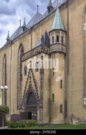 Portale della chiesa di San Nicola in Cheb, repubblica Ceca Foto Stock