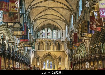 La cattedrale di San Patrizio a Dublino, in Irlanda, fondata nel 1191, è la cattedrale nazionale della Chiesa d'Irlanda. Interni, Europa Foto Stock