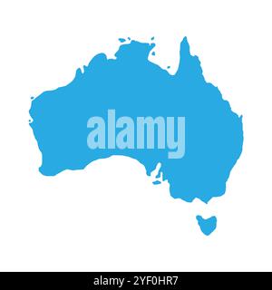 Modello mappa Australia isolato su sfondo bianco. illustrazione vettoriale. Illustrazione Vettoriale